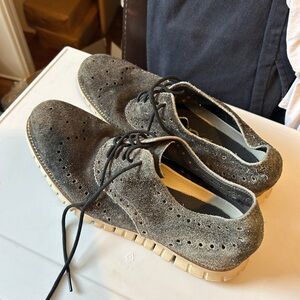 Cole Haan ZEROGRAND Wingtip Shoes Suede Men Size 10.5